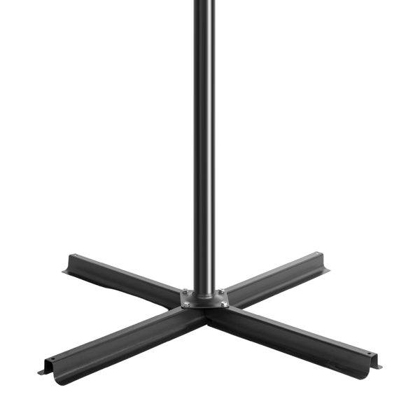 10FT Round Hanging Patio Umbrella with LED Lights & Stand - Gray