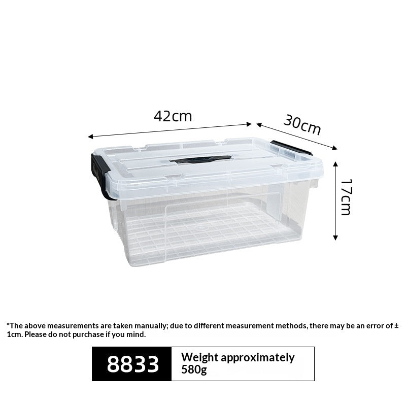 Transparent Plastic Storage Box 13L Trapezoidal Organizer for Clothes Toys Blankets