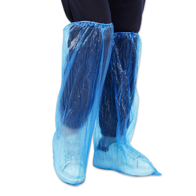 Disposable Waterproof Anti-Slip Transparent Plastic Boot Covers - 100PCS