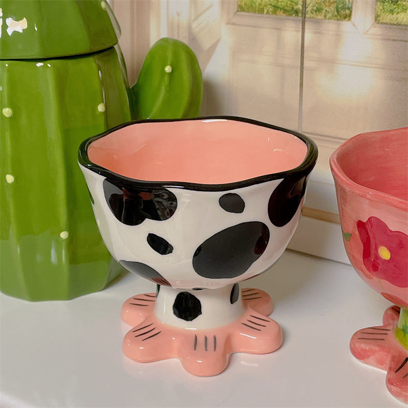 Creative Irregular Ceramic Girl Heart Dessert Cup - Multi Color Variants