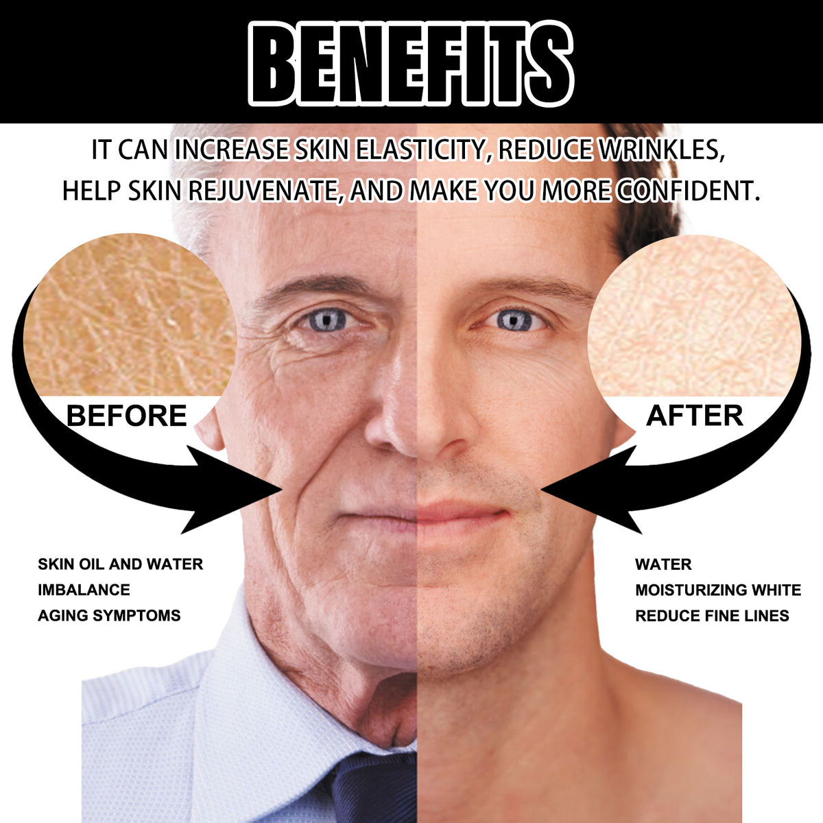 Men's Collagen Egg White Icing Fading Wrinkle Hydrating Facial Cream 50ml