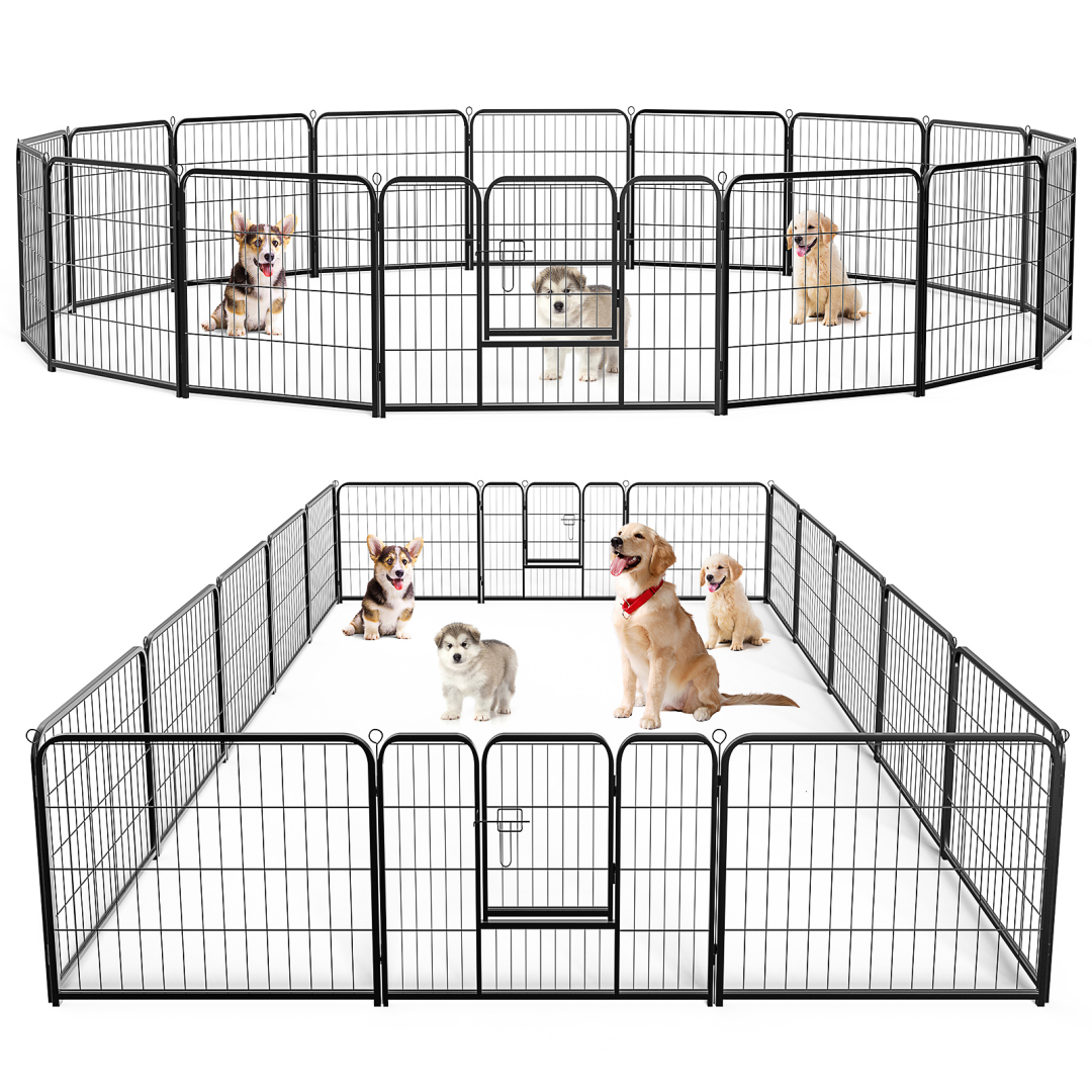 Indoor Outdoor Metal Dog Playpen Fence with Door - Multiple Sizes & Configurations