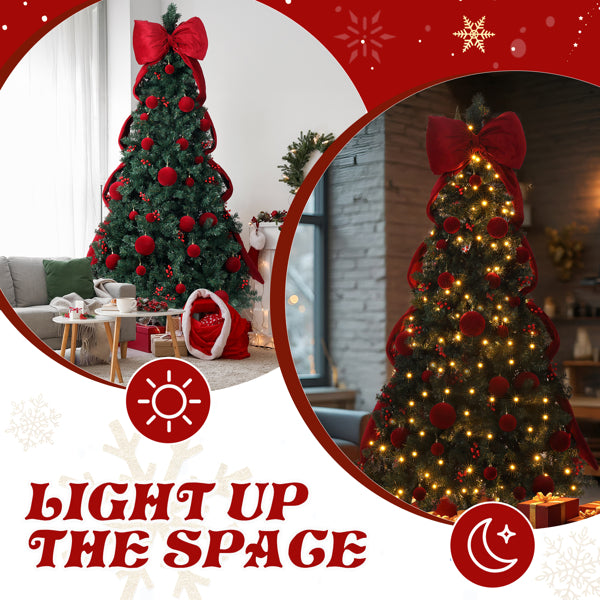 7.5 FT Artificial Christmas Tree with 300 LED Lights & Ornaments