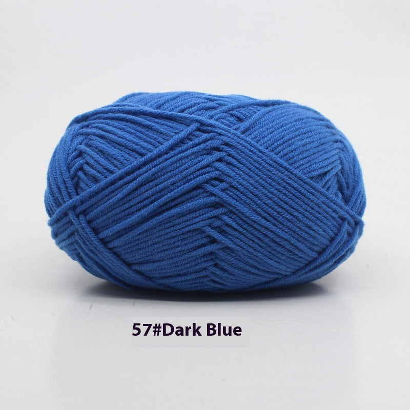 Four-Strand Milk Cotton Crochet Yarn Balls for Craft Projects - Multiple Colors