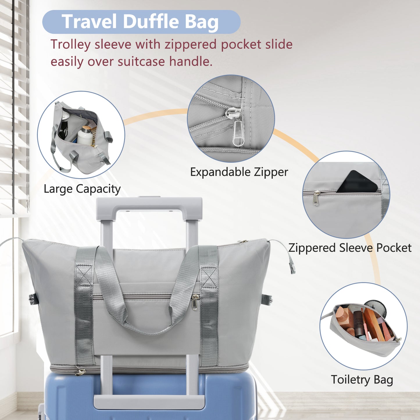20 Inch Lightweight Carry-On Luggage Set with Spinner Wheels - Glacier Lake