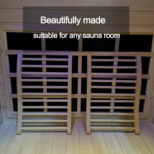 Sauna Backrest - Hemlock Wood Round Stick Design for Comfort