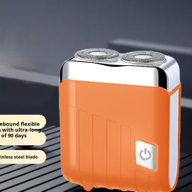 Portable Rechargeable Mens Shaver - Dual Blade Washable