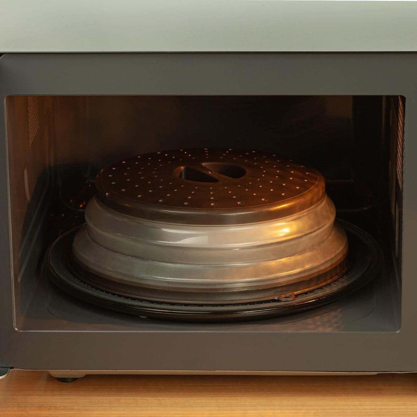 Microwave Splatter Cover Vented Food Guard with Hook Hole - Kitchen Gadget