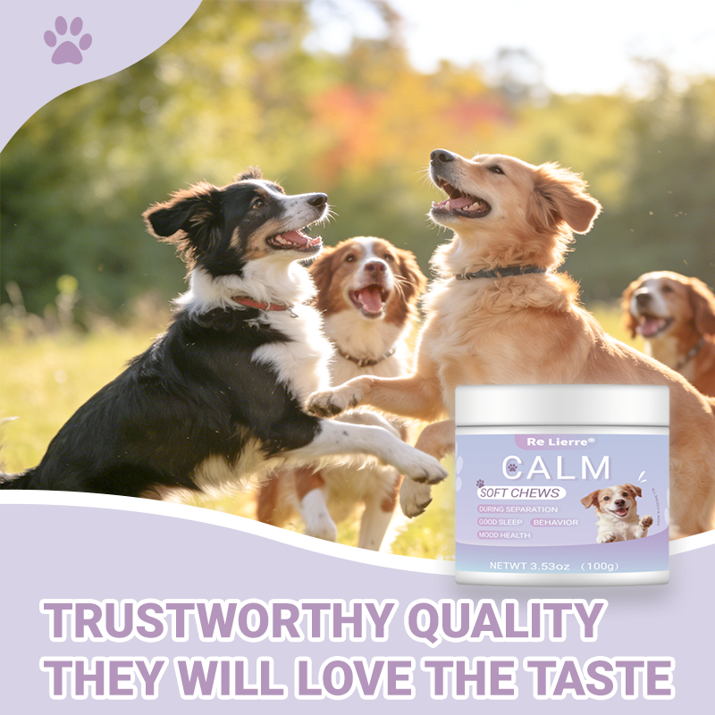 Dog Calming Soft Chews - Relaxing Supplement for All Breeds, 40 Servings