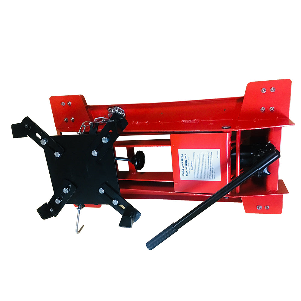 Hydraulic Transmission Jack 0.5 Ton Low Profile Steel Heavy Duty Tool - Red