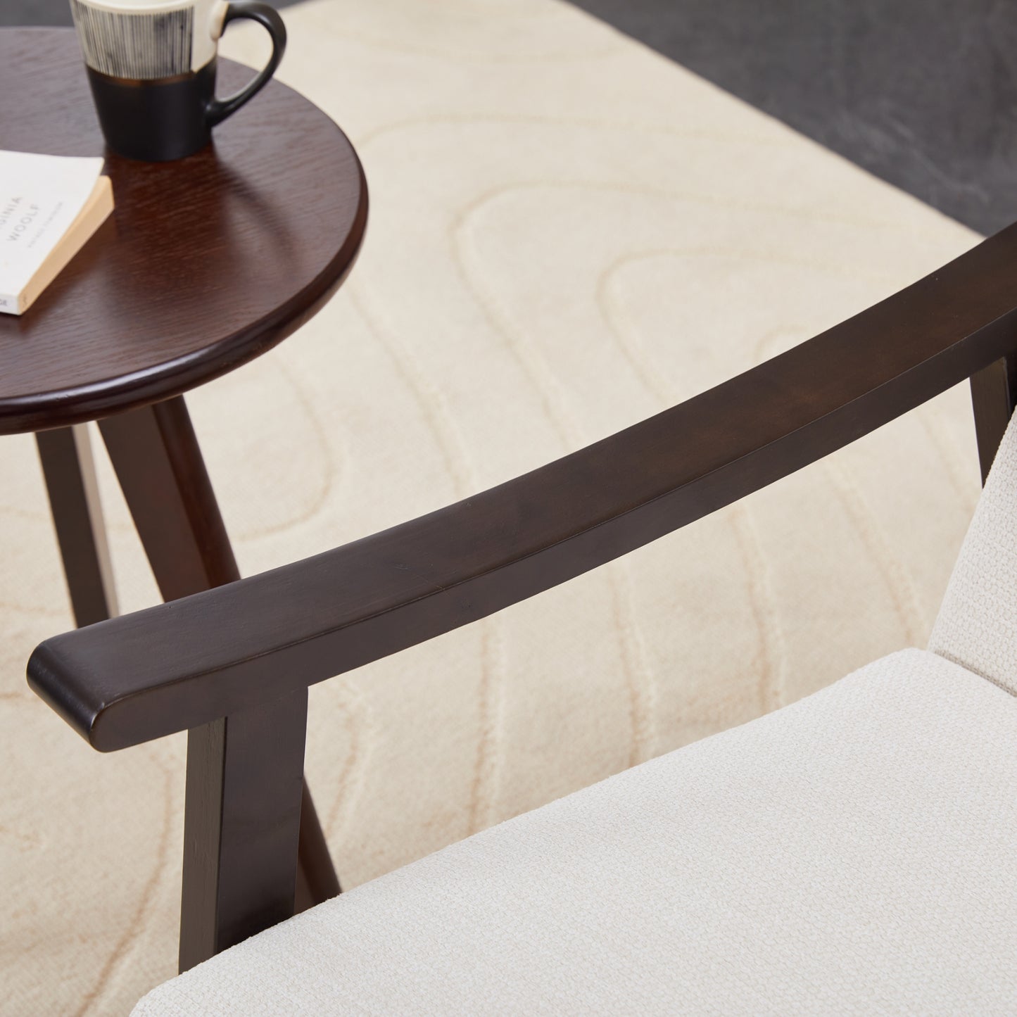 Medieval-Inspired High Back Armchair - Ancient White Upholstered