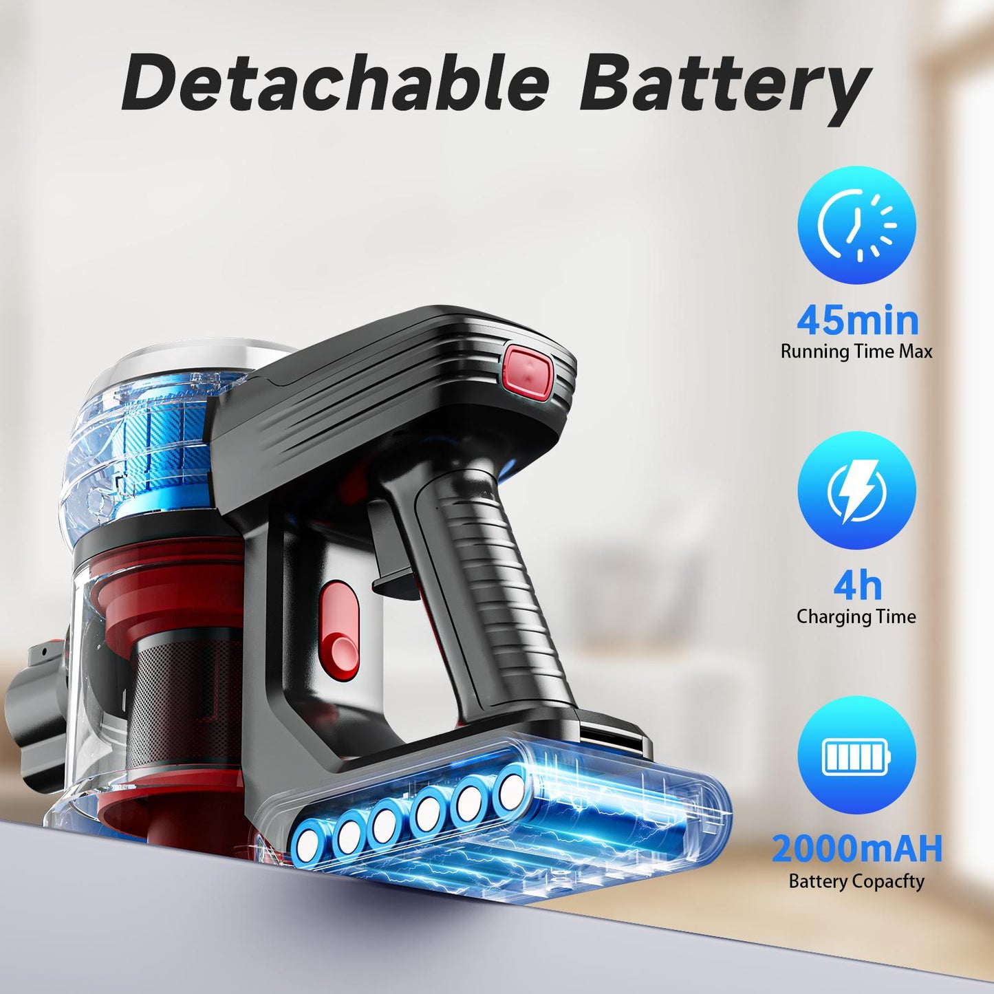 8-in-1 Cordless Vacuum Cleaner with Powerful Suction & Long Battery Life