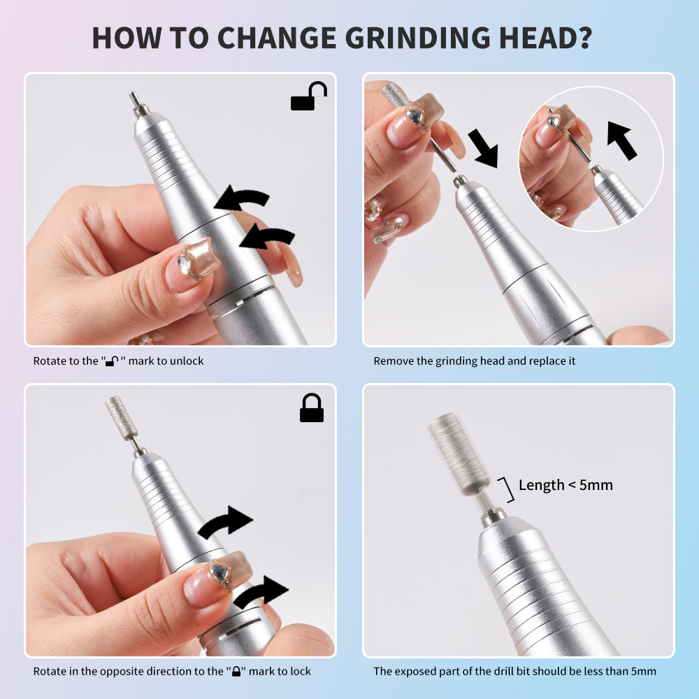 Professional Electric Nail Drill Kit - 45,000 RPM Rechargeable Nail File