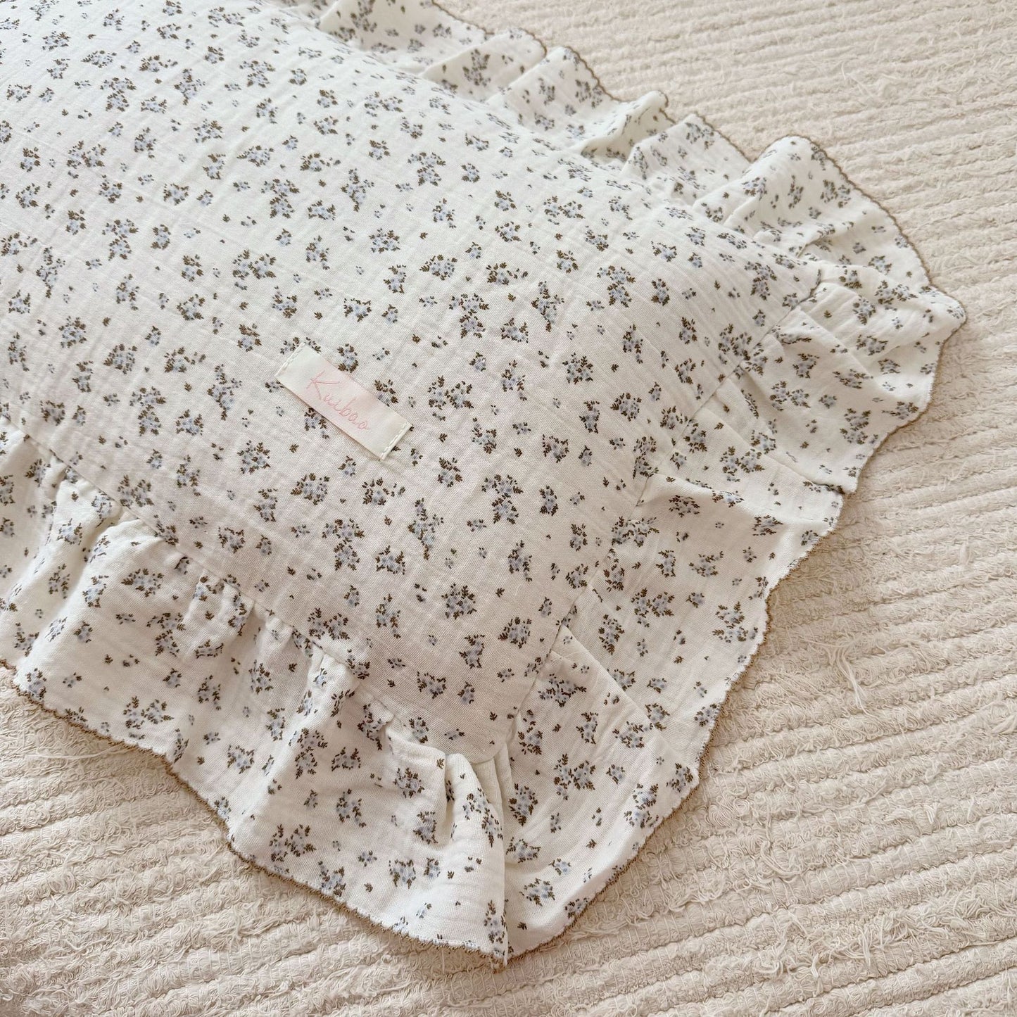 Korean Floral Cotton Gauze Pillowcase - Soft Home Bedding
