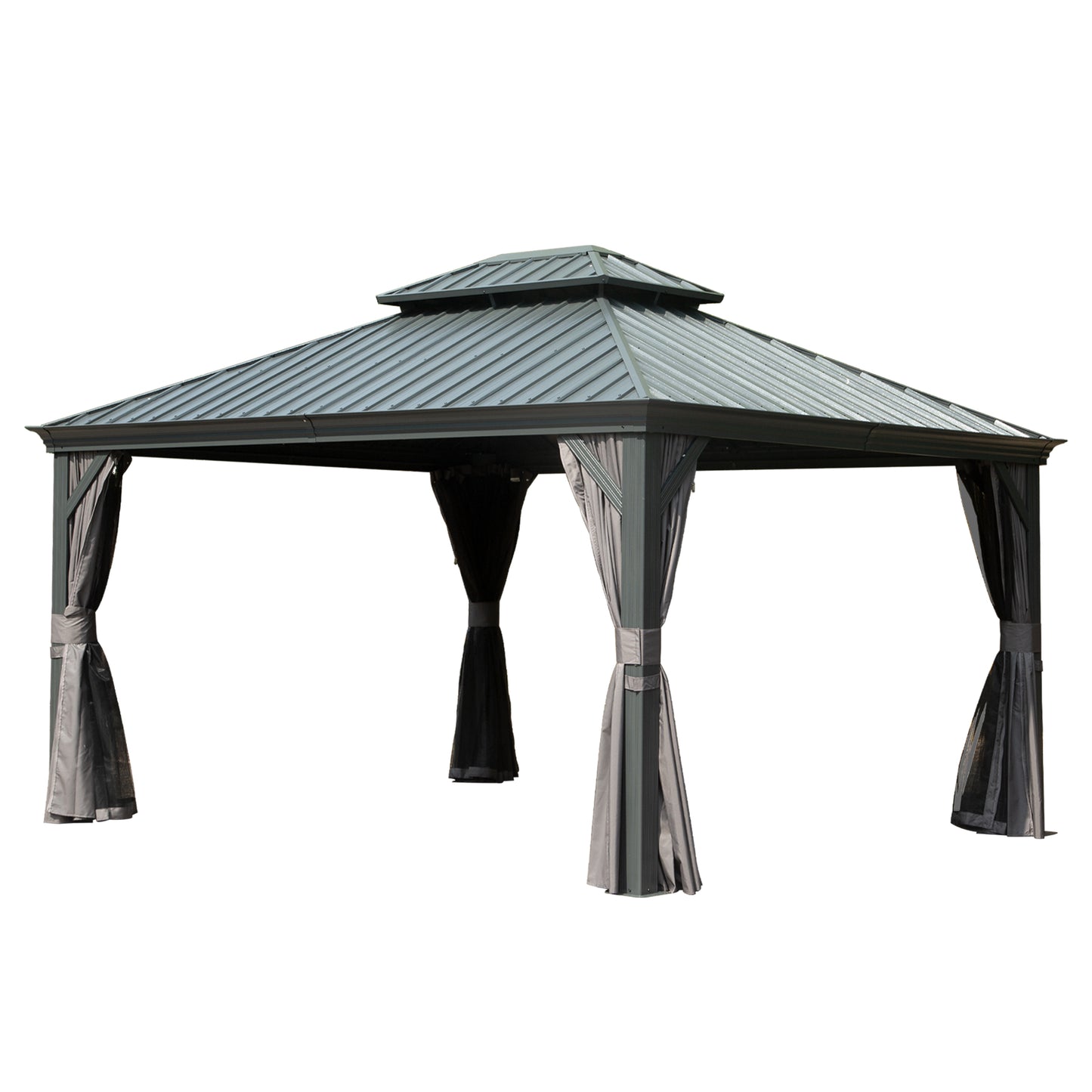 10 X 14 Hardtop Gazebo Permanent Outdoor With Galvanized Steel Double