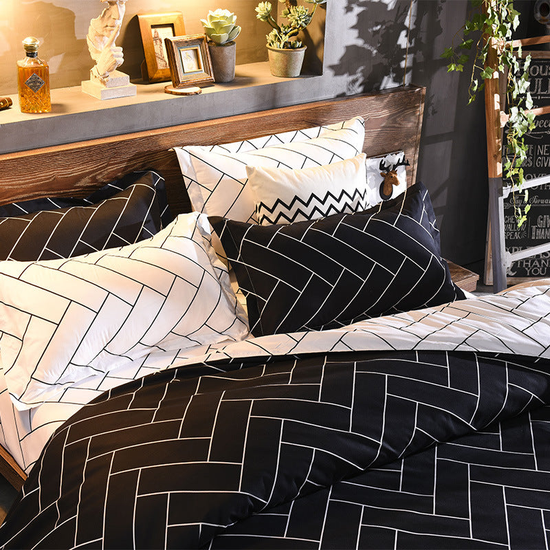 Three-Piece Bedding Set with Quilt Cover and Pillowcases - Multiple Sizes & Patterns