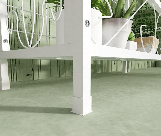 Metal Tall Plant Stand with Trellis - 74" White Garden Holder