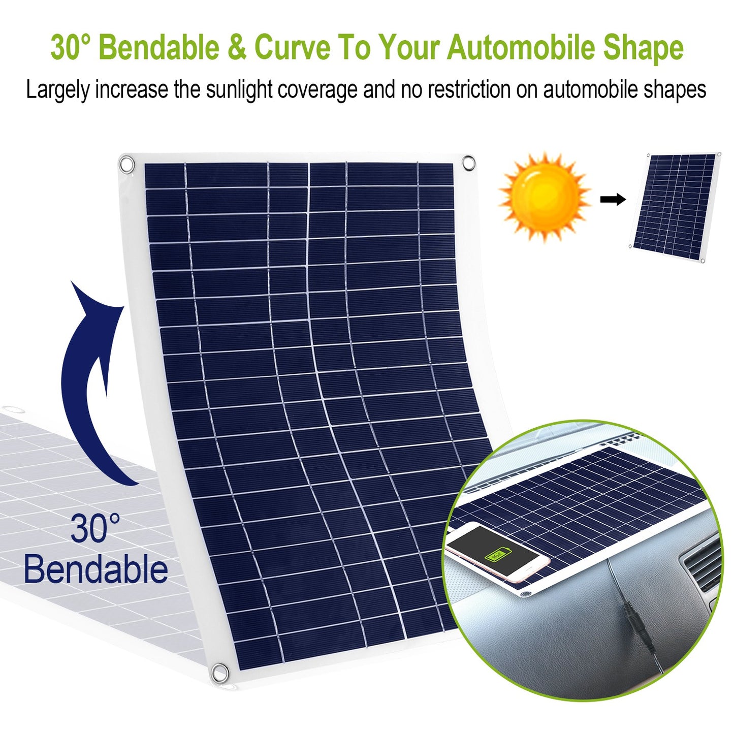 12V 25W Outdoor Solar Panel Battery Charger with Dual USB Ports