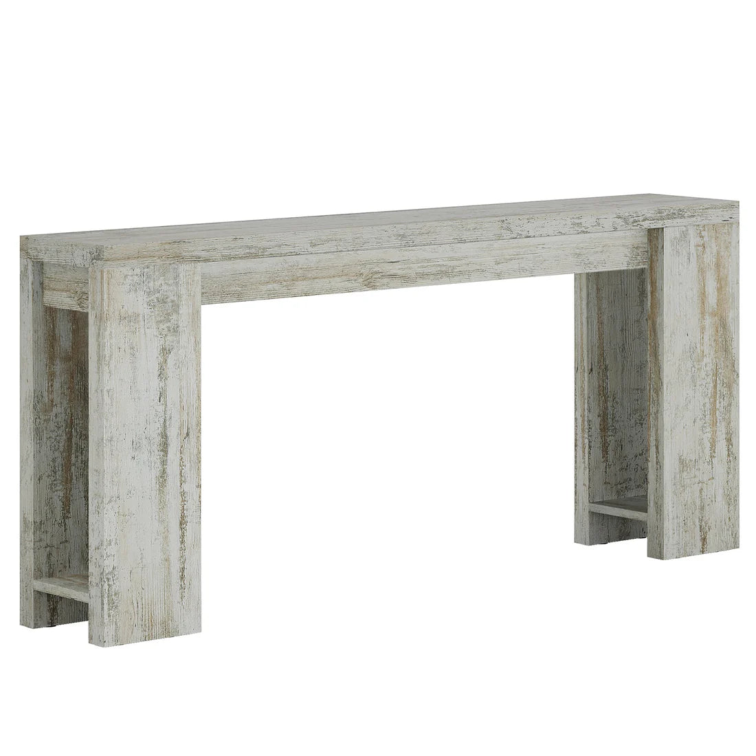 Wooden Console Table - Farmhouse Entryway Sofa Table, White