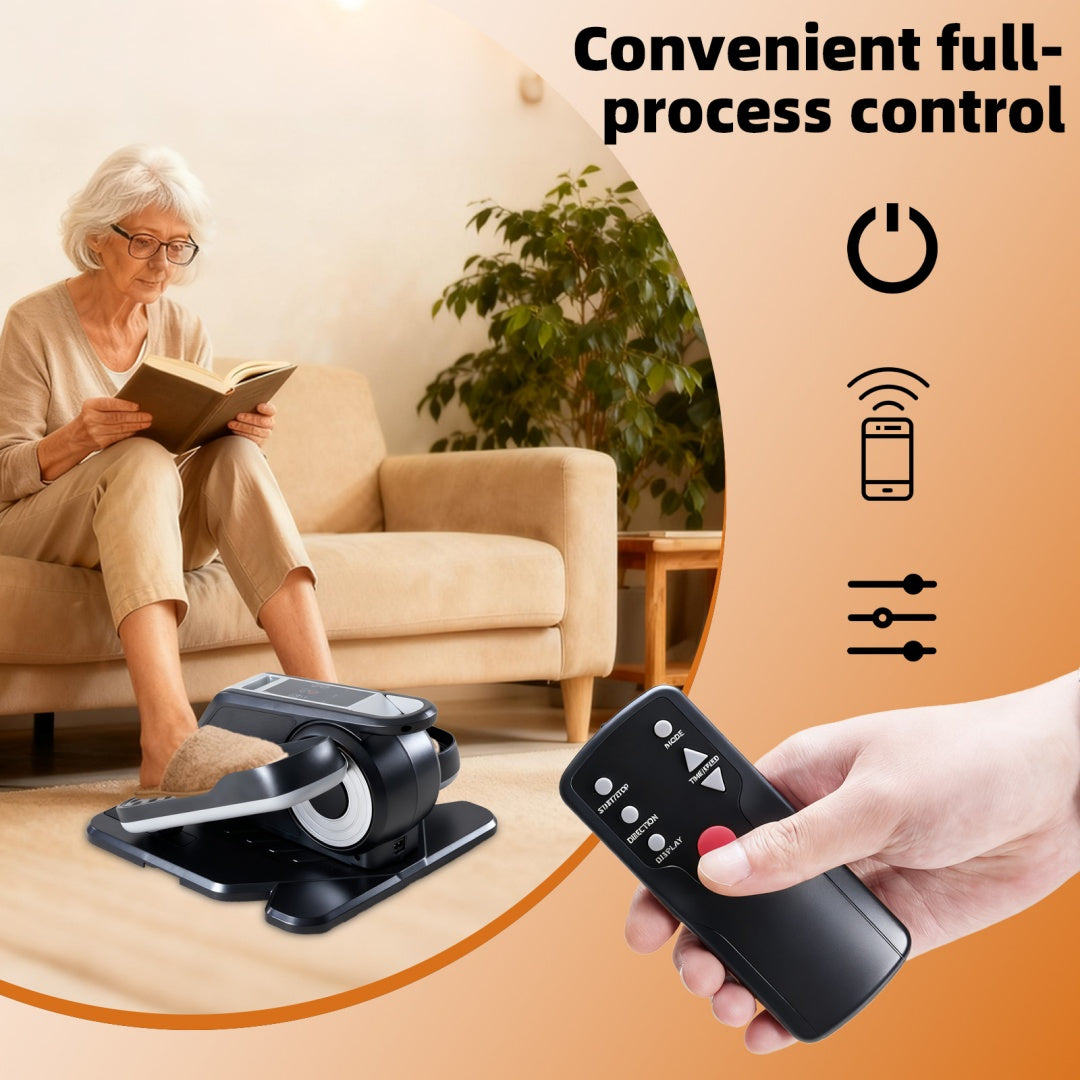 Under-Desk Elliptical Mini Pedal Exerciser with Adjustable Speed and LED Display