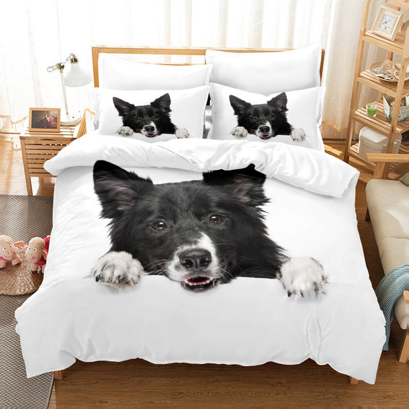 Pet Dog Bedding Set - 3 or 4 Piece Coral Fleece Bed Comforter & Pillowcase