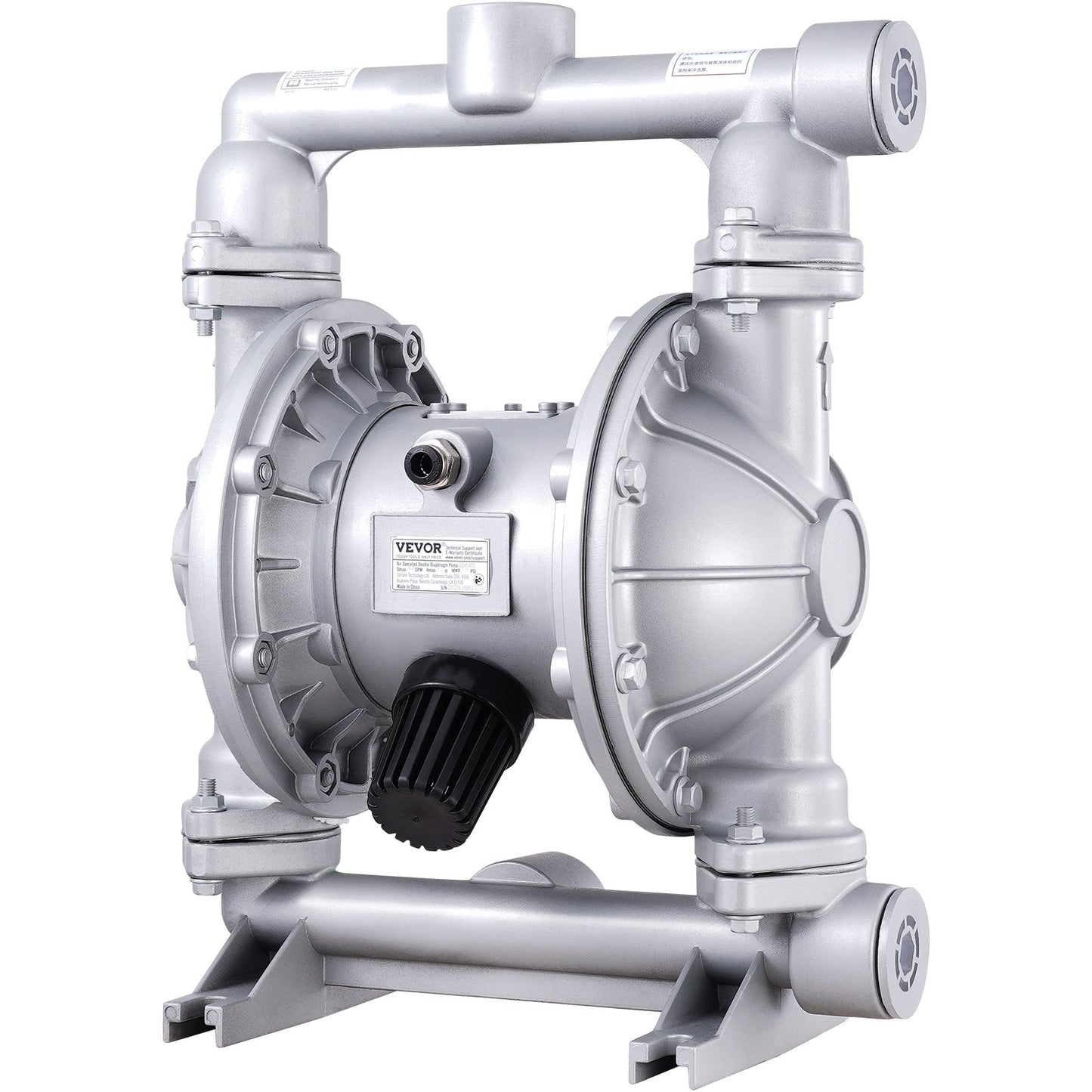 Air Operated Double Diaphragm Pump 44 GPM 115 PSI Oil Transfer Aluminum Silver