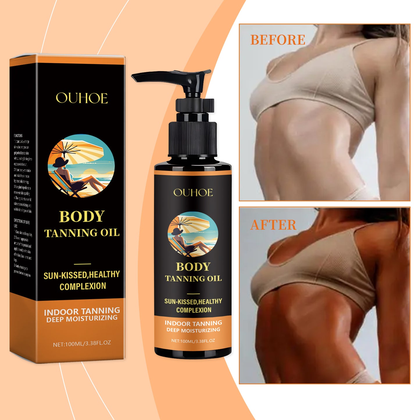 Moisturizing Skin Tanning Lotion - 100ml Natural Coconut & Olive Oil Formula