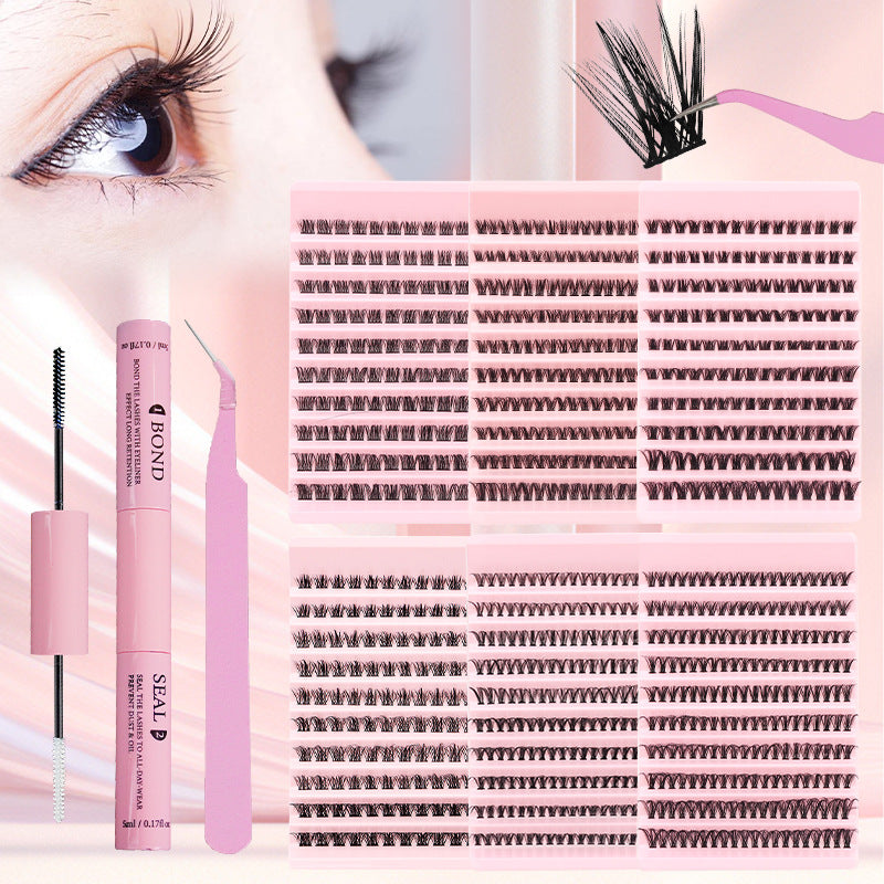 False Eyelashes Kit with Thick Curl Long Length & Glue Tweezers - Multiple Variants