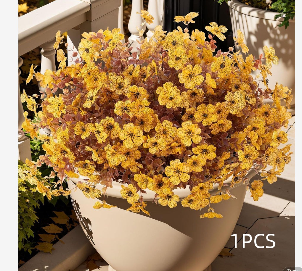 Artificial Brown Eucalyptus Faux Flower Decoration Set - Home & Garden