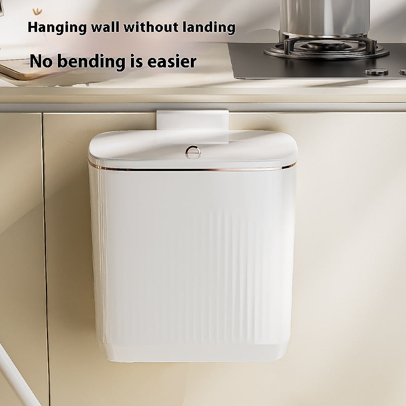 Wall-Mounted Kitchen Trash Can Large Capacity Punch-Free Household Storage Bin