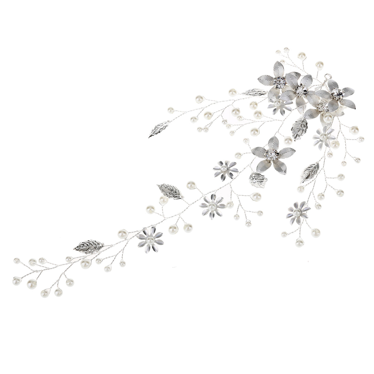 Golden Leaf Flower Hair Band - Wedding Bridal Accessory