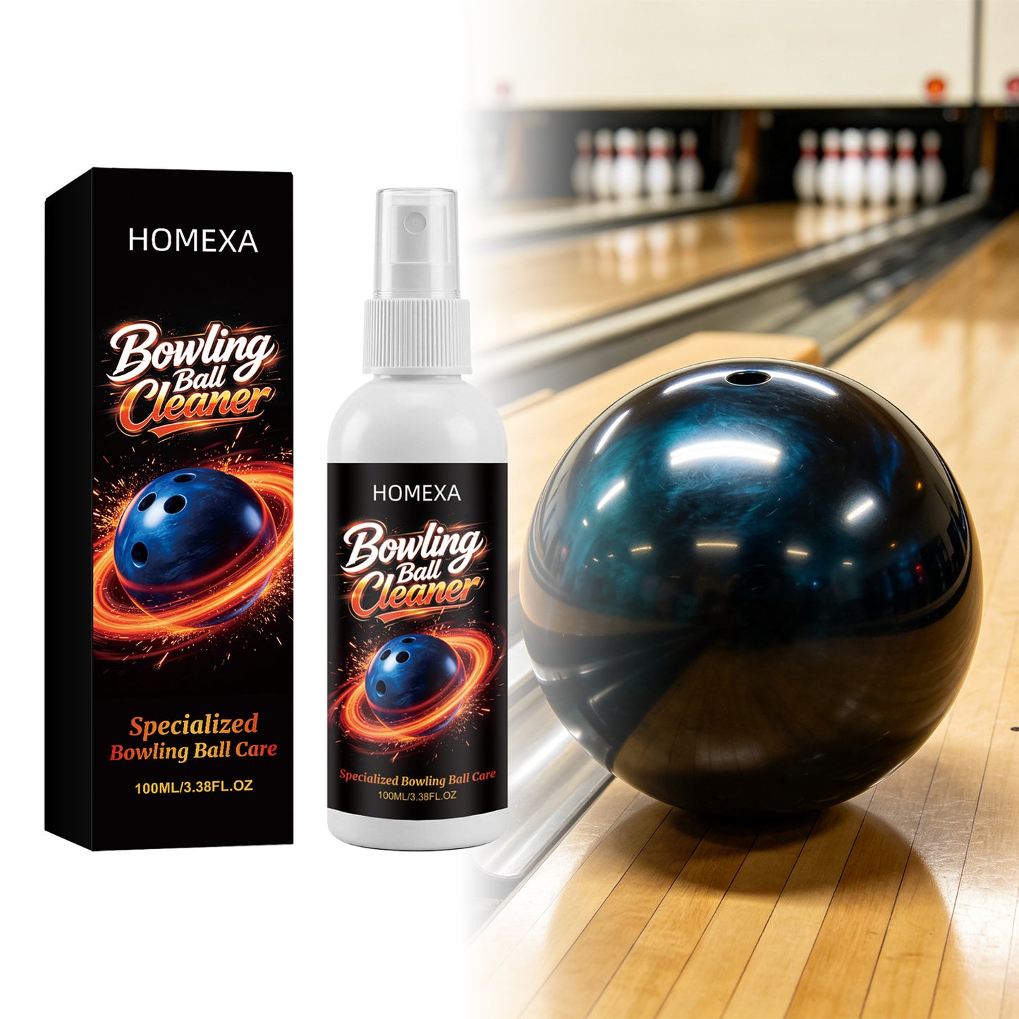 Bowling Ball Cleaning Spray 100ml - Equipment Maintenance for Bowling