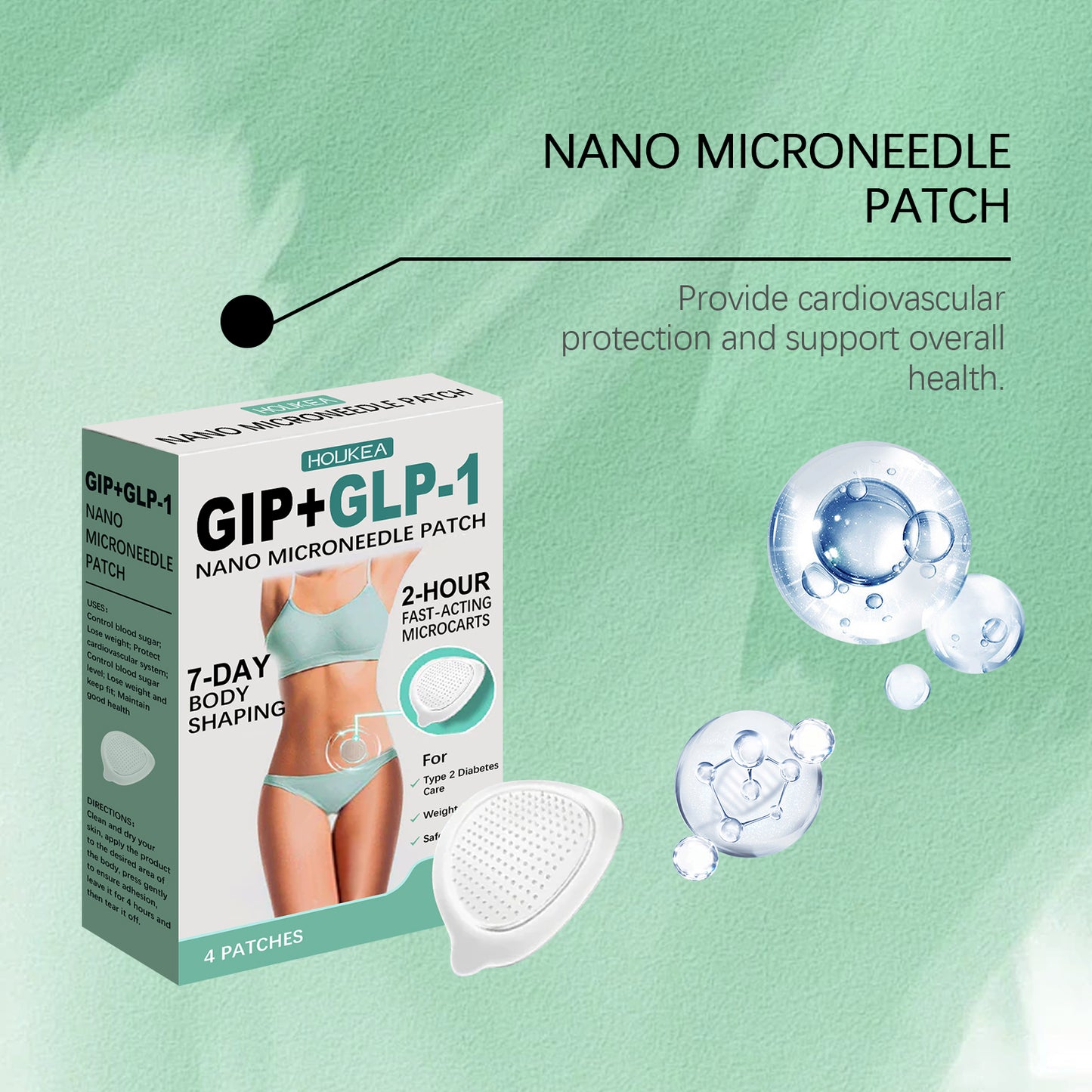 Body Care Tightening Microneedle Patch - 4pcs Firming Skin Stickers