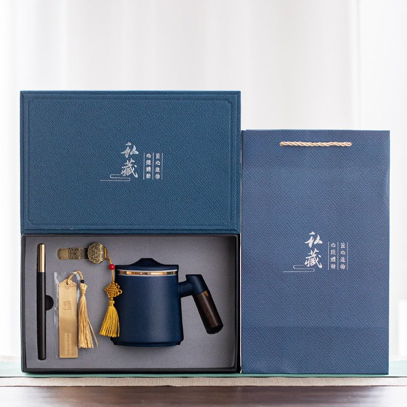 Creative Gift Country Tide Water Mug Set with Lid and Handle - Ceramic Drinkware