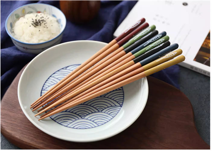 Wooden Chopsticks for One Person - Chestnut Dinnerware, 5 or 10 Pairs