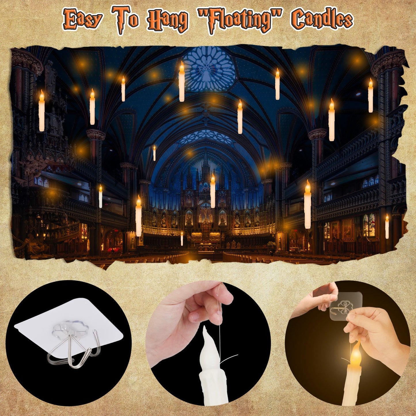 12-Piece Flameless Floating Candle Set with Magic Wand Remote