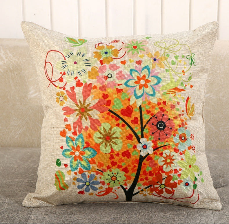 Decorative Cartoon Print Pillow Covers & Cushions for Sofa Bed Bedroom