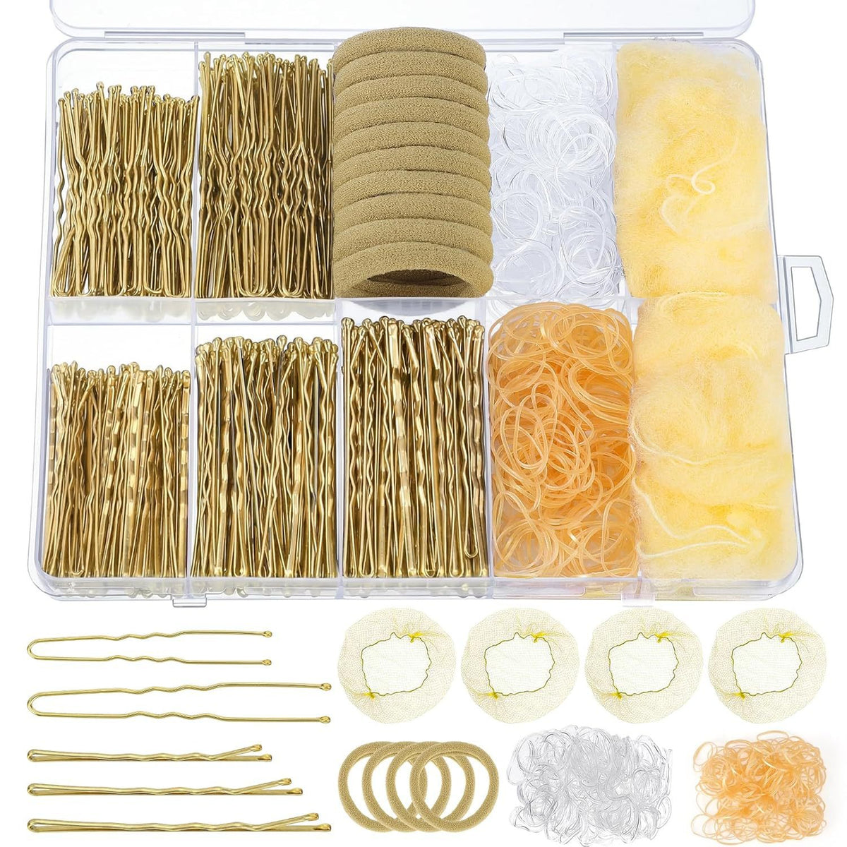 Metal Hair Clips & U-Shaped Pins Set - 1710 Pieces