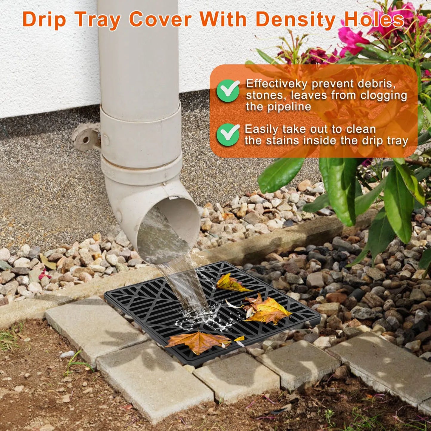 Flexible Extendable Gutter Downspout Extension Kit for House Foundation Protection - Black