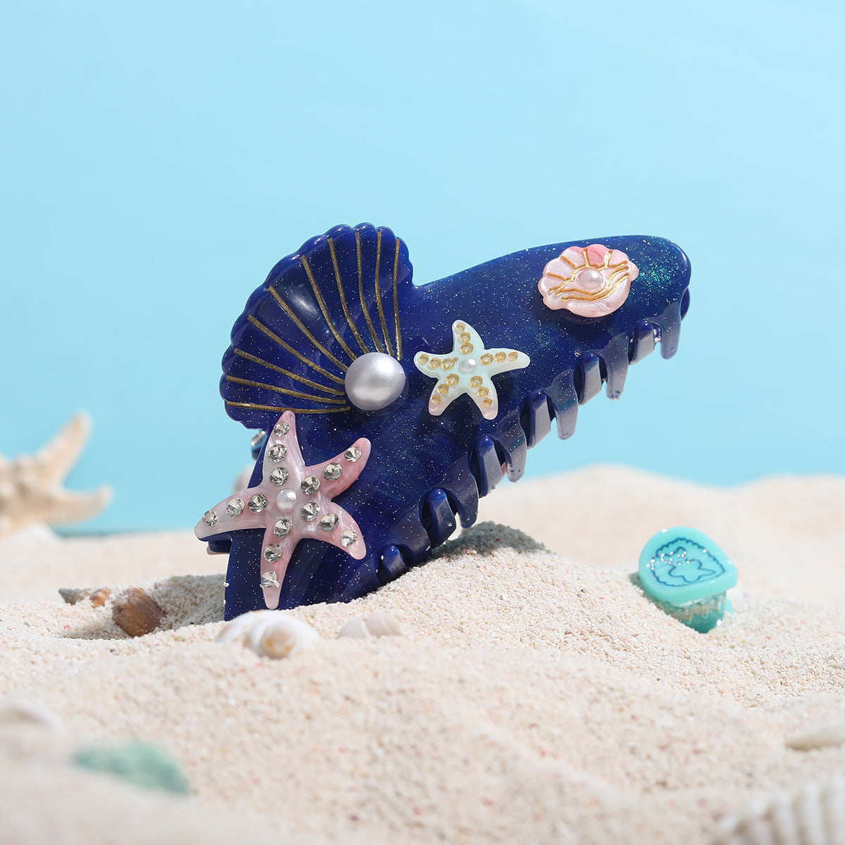 Acrylic Starfish Shell Hair Barrette