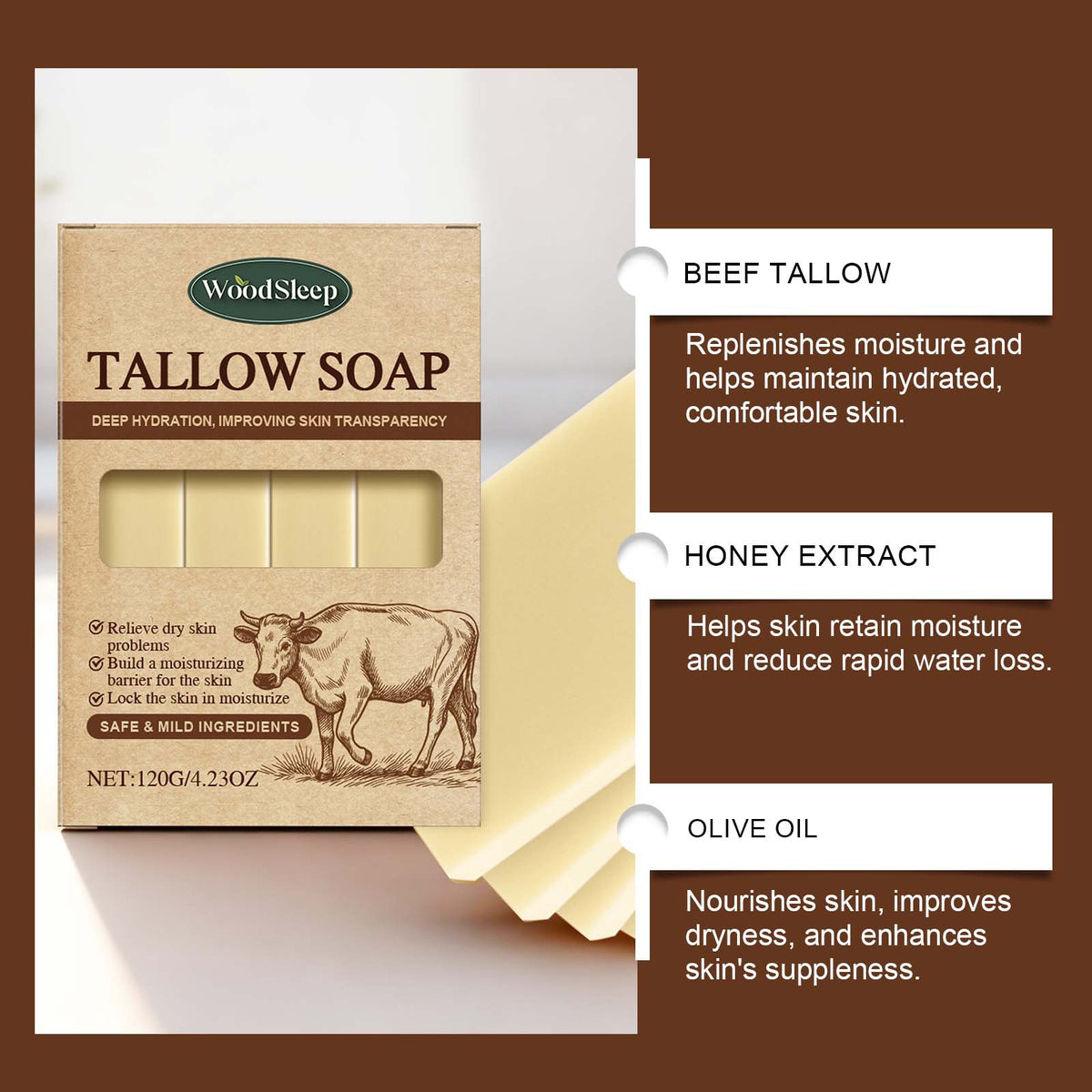 Grass-Fed Tallow Soap Bar - 120g