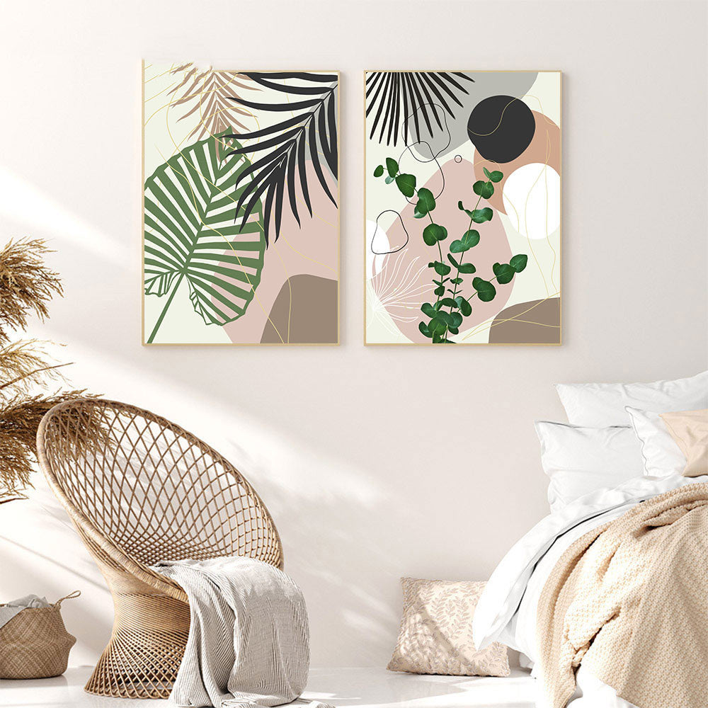 Tropical Plant Leaf Wall Art Canvas Painting - Various Sizes & Styles