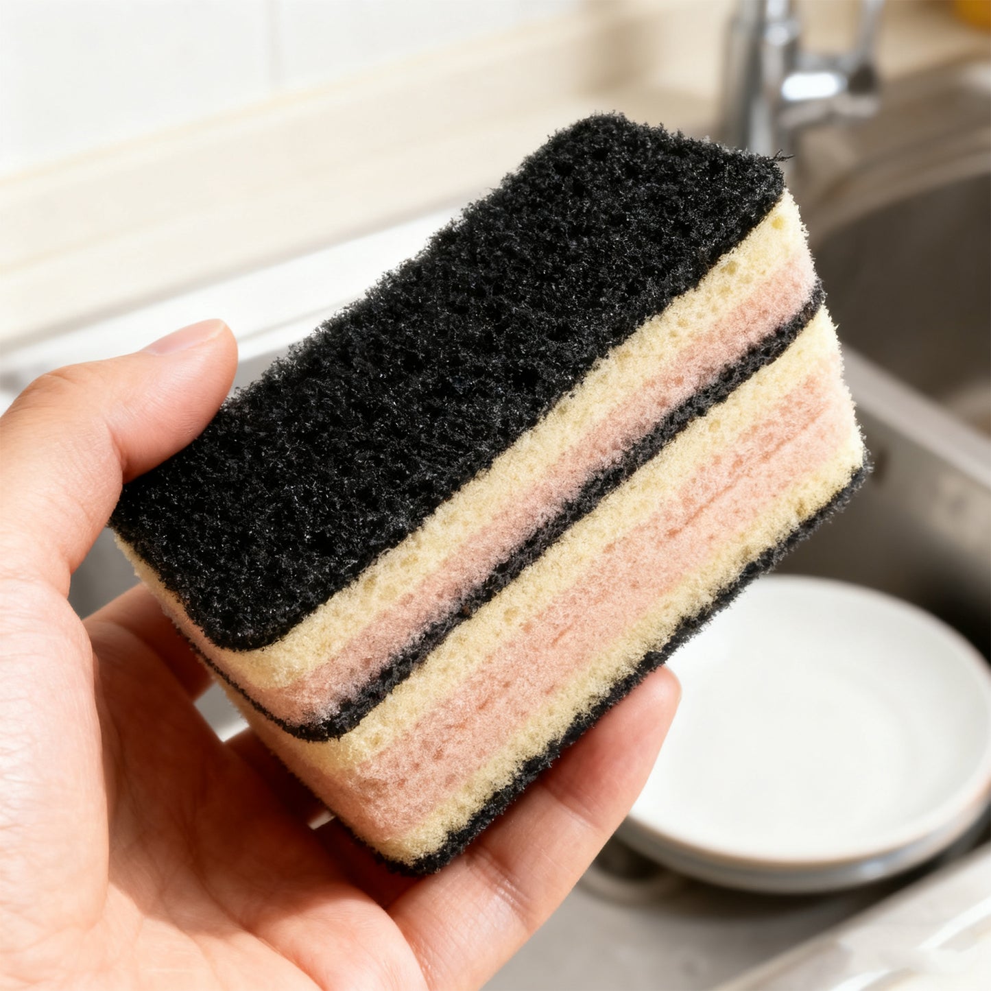 Large Scrub Sponge Set - 3 Pieces for Kitchen Cleaning