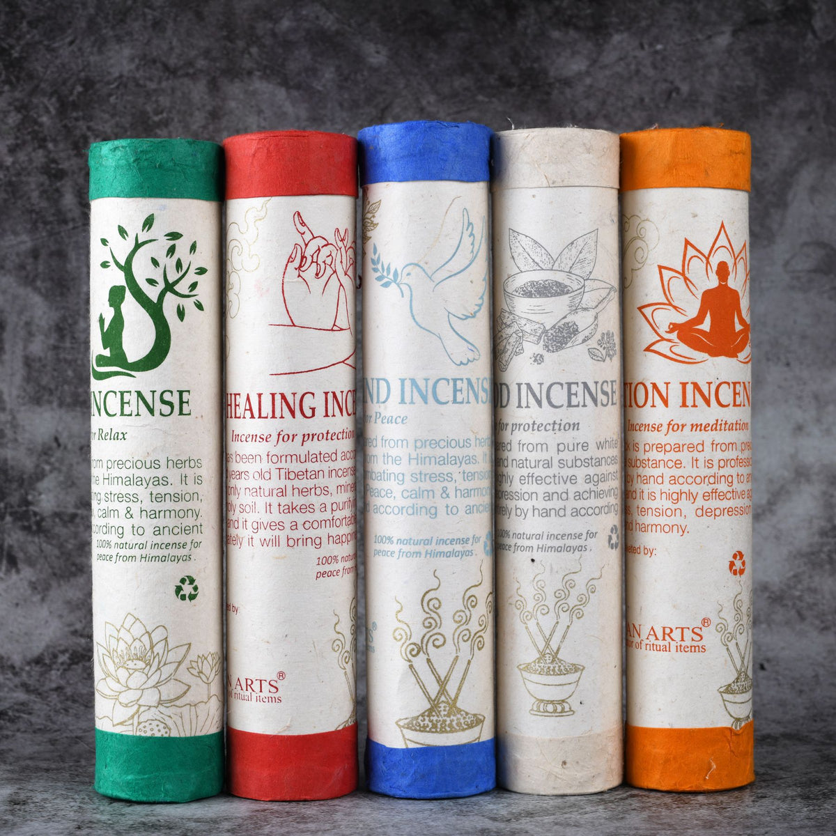Himalayan Art Yoga Barrel Meditation Joss Stick Set - 30 Fragrant Incense Sticks