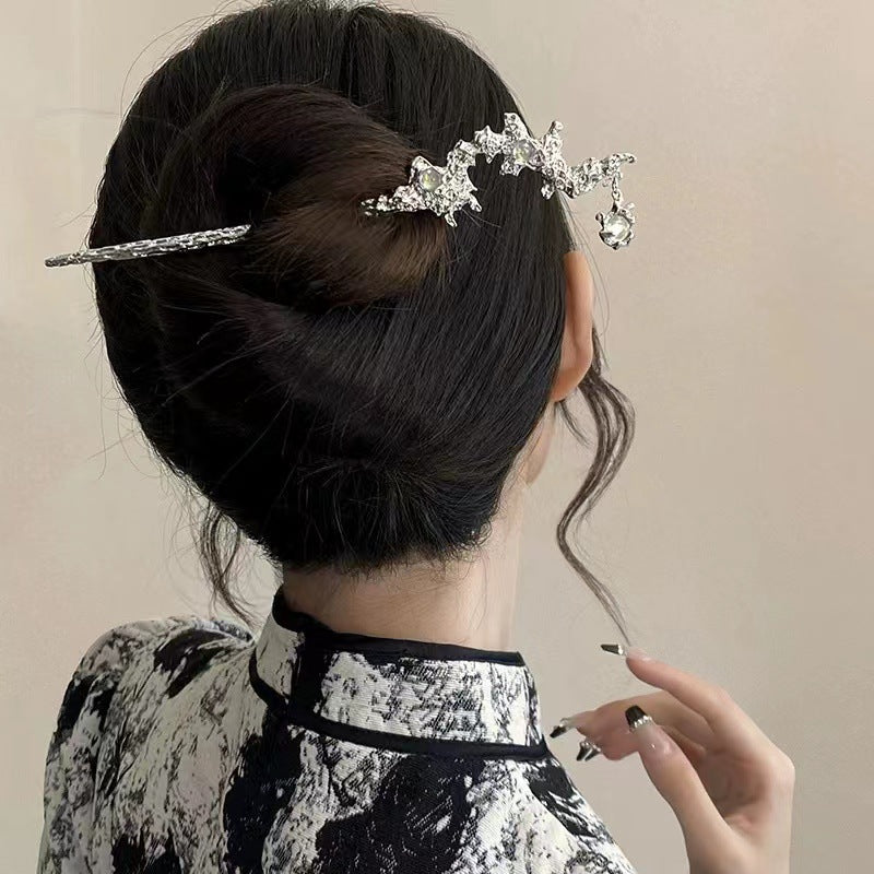 Korean Premium Moonstone Metal Hairpin - Handmade Vintage Hair Accessory