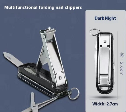 Multifunctional Foldable Nail Clippers Keychain Set - Portable 3-in-1