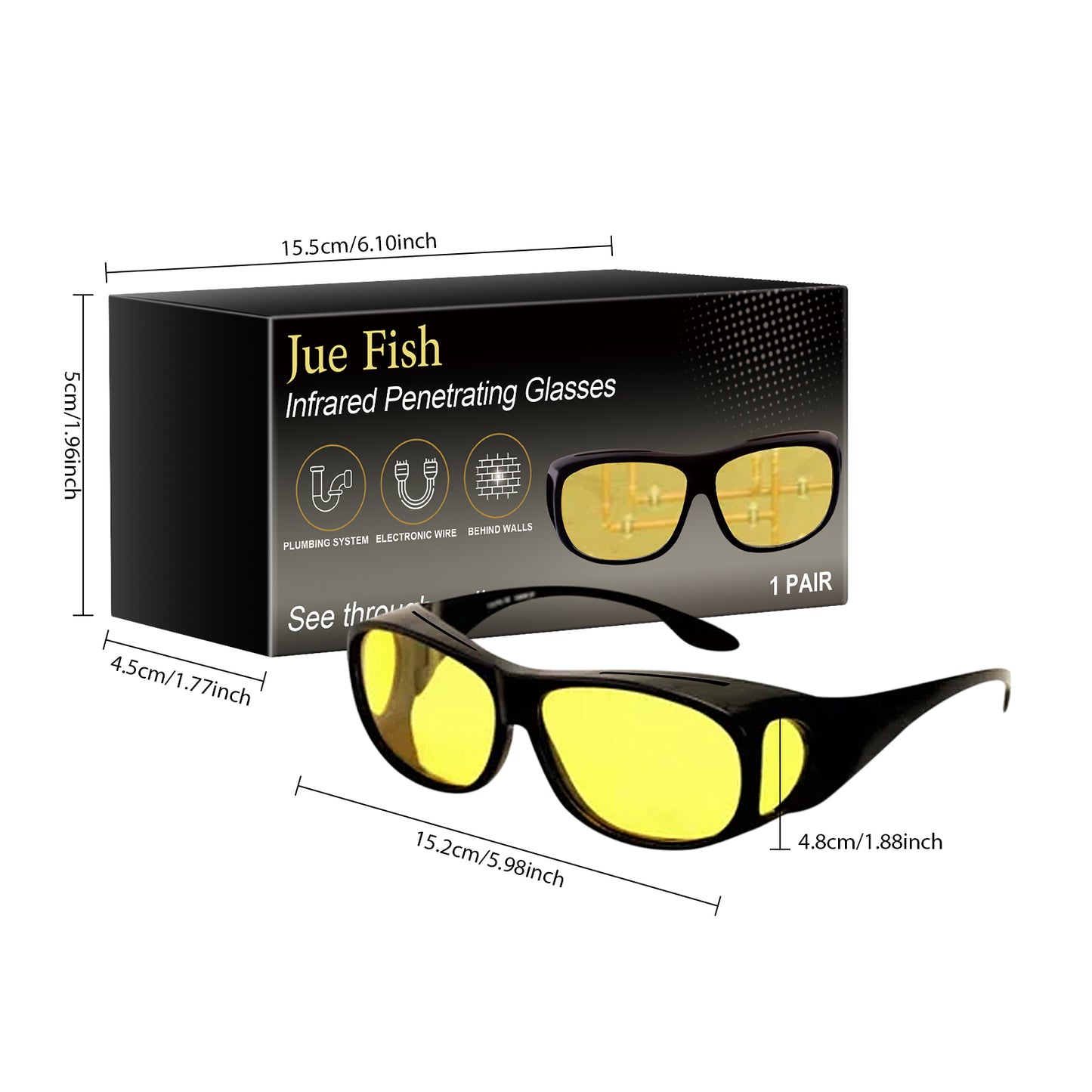 Infrared Penetrating Glasses for Wall Inspection - 150ml Safety Eyewear