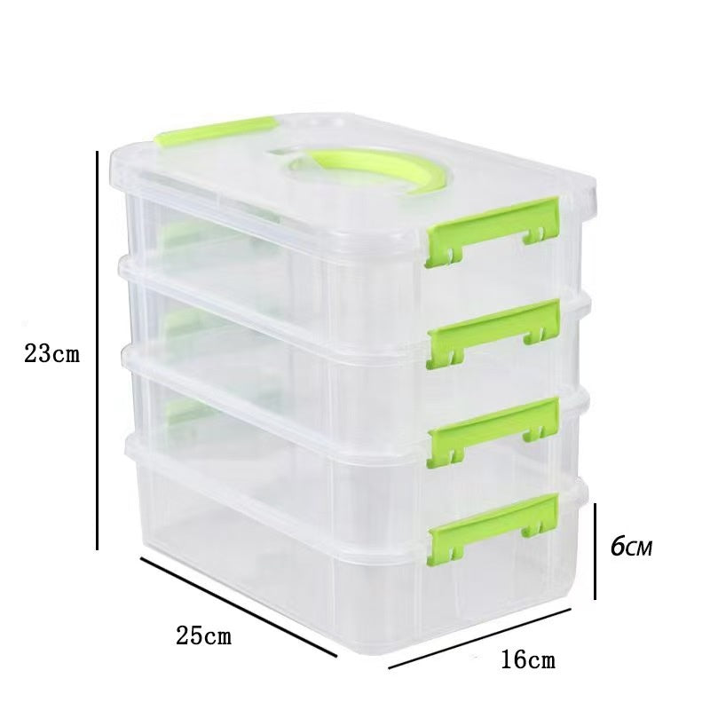 Portable Divided Drawer Storage Organizer for Household Use - White & Green