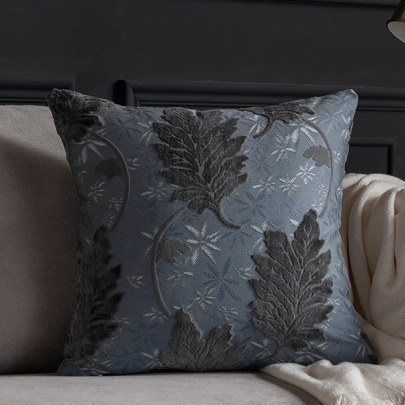 Jacquard Cut-Pile Throw Pillow Cover Sofa Backrest Cushion Home Decor