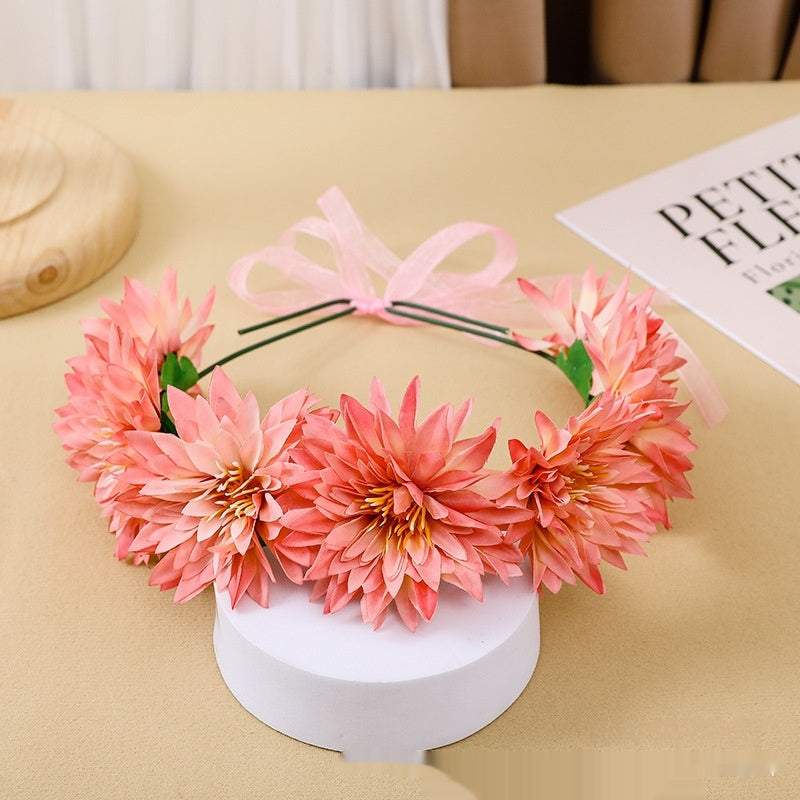 Children's Fairy Flower Garland Headband - Adjustable Hair Accessories for Kids & Adults